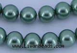 CGL224 10PCS 16 inches 8mm round dyed glass pearl beads wholesale