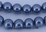 CGL232 10PCS 16 inches 4mm round dyed glass pearl beads wholesale