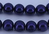 CGL276 5PCS 16 inches 12mm round dyed glass pearl beads wholesale