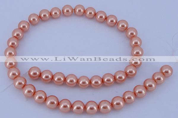 CGL292 10PCS 16 inches 4mm round dyed glass pearl beads wholesale