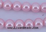 CGL302 10PCS 16 inches 4mm round dyed glass pearl beads wholesale