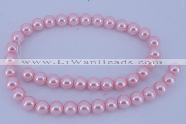 CGL303 10PCS 16 inches 6mm round dyed glass pearl beads wholesale