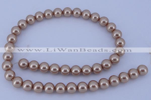 CGL356 5PCS 16 inches 12mm round dyed glass pearl beads wholesale