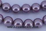 CGL382 10PCS 16 inches 4mm round dyed glass pearl beads wholesale