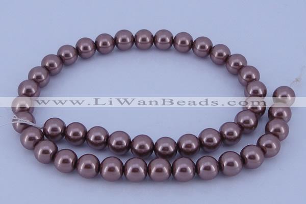 CGL392 10PCS 16 inches 4mm round dyed glass pearl beads wholesale