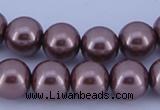 CGL397 5PCS 16 inches 14mm round dyed glass pearl beads wholesale