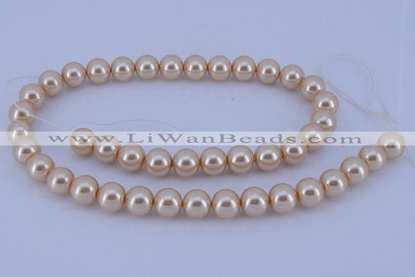 CGL45 5PCS 16 inches 10mm round dyed glass pearl beads wholesale