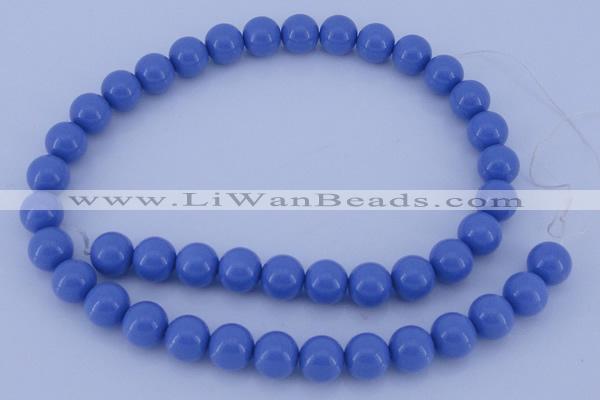 CGL807 10PCS 16 inches 6mm round heated glass pearl beads wholesale