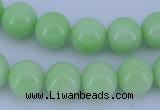 CGL818 10PCS 16 inches 4mm round heated glass pearl beads wholesale