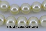 CGL84 10PCS 16 inches 8mm round dyed glass pearl beads wholesale