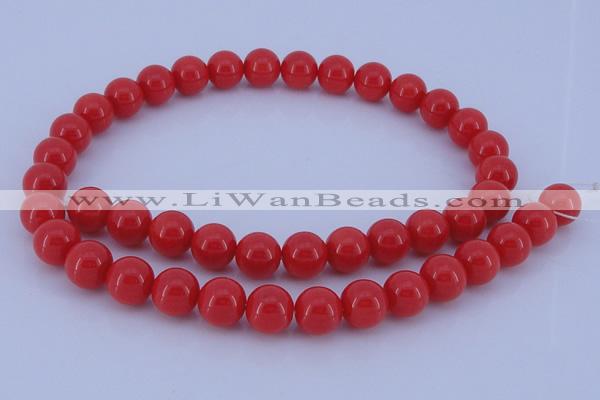 CGL847 5PCS 16 inches 14mm round heated glass pearl beads wholesale