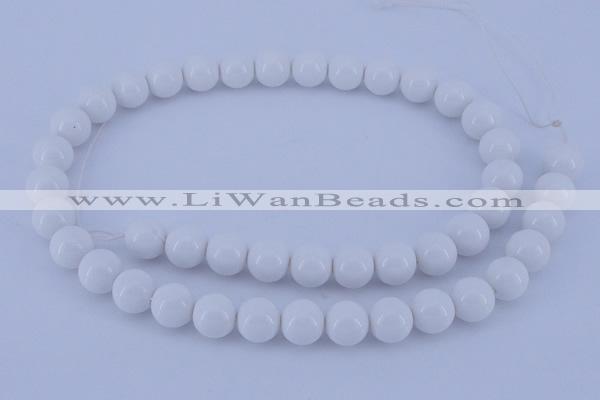 CGL855 10PCS 16 inches 6mm round heated glass pearl beads wholesale