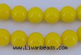 CGL860 10PCS 16 inches 4mm round heated glass pearl beads wholesale