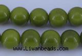 CGL875 5PCS 16 inches 10mm round heated glass pearl beads wholesale