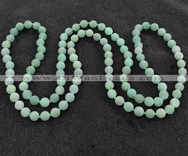 CGN1003 8mm round matte green aventurine 108 beads mala necklaces