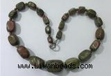 CGN127 22 inches 10*14mm - 20*30mm nuggets unakite necklaces