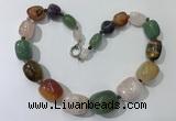 CGN130 22 inches 10*14mm - 20*30mm nuggets mixed gemstone necklaces