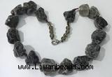 CGN143 19.5 inches 10*14mm - 20*30mm nuggets smoky quartz necklaces