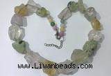 CGN145 19.5 inches 10*14mm - 20*30mm nuggets mixed quartz necklaces