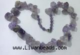 CGN156 18.5 inches 12*16mm - 13*18mm nuggets light amethyst necklaces