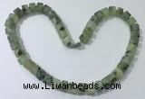 CGN175 20 inches 7*12mm - 9*12mm tyre matte prehnite necklaces