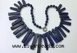 CGN193 23 inches 8*20mm - 11*60mm lapis lazuli stick necklaces