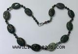 CGN207 22 inches 6mm faceted round & 18*25mm oval agate necklaces