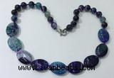 CGN255 20.5 inches 8mm round & 18*25mm oval agate necklaces