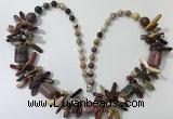 CGN309 27.5 inches chinese crystal & mookaite beaded necklaces