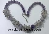 CGN351 19.5 inches chinese crystal & light amethyst beaded necklaces