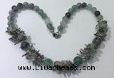 CGN353 19.5 inches chinese crystal & fluorite beaded necklaces