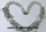 CGN354 19.5 inches chinese crystal & opal beaded necklaces