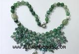 CGN485 21.5 inches chinese crystal & striped agate beaded necklaces