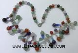 CGN506 21 inches chinese crystal & mixed gemstone beaded necklaces