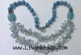 CGN516 23.5 inches chinese crystal & mixed gemstone beaded necklaces