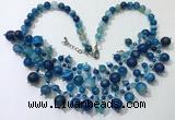 CGN571 19.5 inches stylish 4mm - 12mm striped agate beaded necklaces