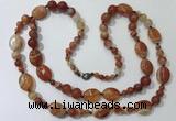 CGN586 23.5 inches striped agate gemstone beaded necklaces