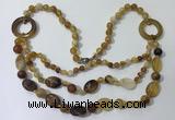 CGN596 23.5 inches striped agate gemstone beaded necklaces