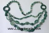 CGN600 23.5 inches striped agate gemstone beaded necklaces