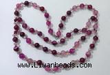 CGN653 22 inches chinese crystal & striped agate beaded necklaces