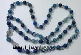 CGN656 22 inches chinese crystal & striped agate beaded necklaces