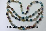 CGN660 22 inches chinese crystal & striped agate beaded necklaces