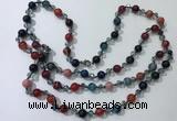 CGN661 22 inches chinese crystal & striped agate beaded necklaces