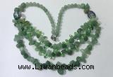 CGN699 22.5 inches chinese crystal & green aventurine beaded necklaces