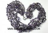 CGN721 19.5 inches stylish 6 rows amethyst chips necklaces