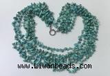 CGN727 19.5 inches stylish 6 rows turquoise chips necklaces