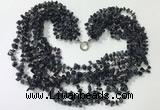 CGN748 19.5 inches stylish 8 rows blue goldstone chips necklaces