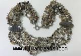 CGN761 20 inches stylish 6 rows Botswana agate chips necklaces