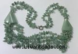 CGN785 23.5 inches stylish green aventurine chips necklaces