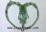 CGN817 19.5 inches chinese crystal & green aventurine statement necklaces